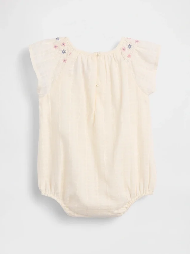 Bebek Smoklu Çiçek Desenli Çıtçıtlı Body