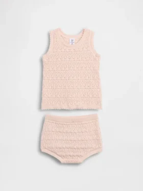 Bebek Tığ İşi Tank Top Kombin Seti