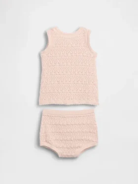 Bebek Tığ İşi Tank Top Kombin Seti