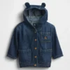 Bebek Ultra Yumuşak Denim Kapüşonlu Ceket