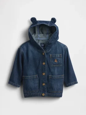 Bebek Ultra Yumuşak Denim Kapüşonlu Ceket