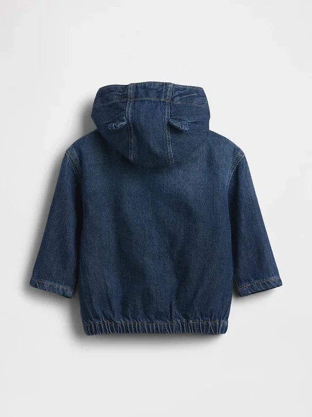Bebek Ultra Yumuşak Denim Kapüşonlu Ceket