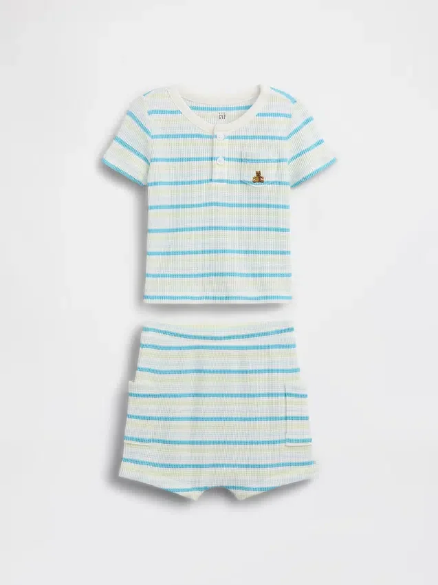 Bebek Waffle Henley Kıyafet Seti