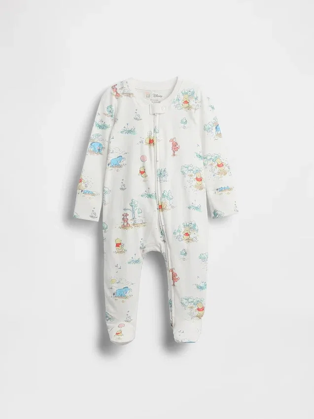 Bebek Winnie the Pooh Organik Pamuklu Ayaklı Tulum