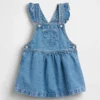 Bebek & Yürümeye Başlayan Çocuk Ayı Cepli Denim Etekli Tulum