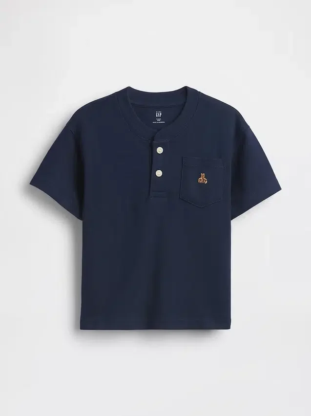 Bebek & Yürümeye Başlayan Çocuk Cepli Henley Tişört