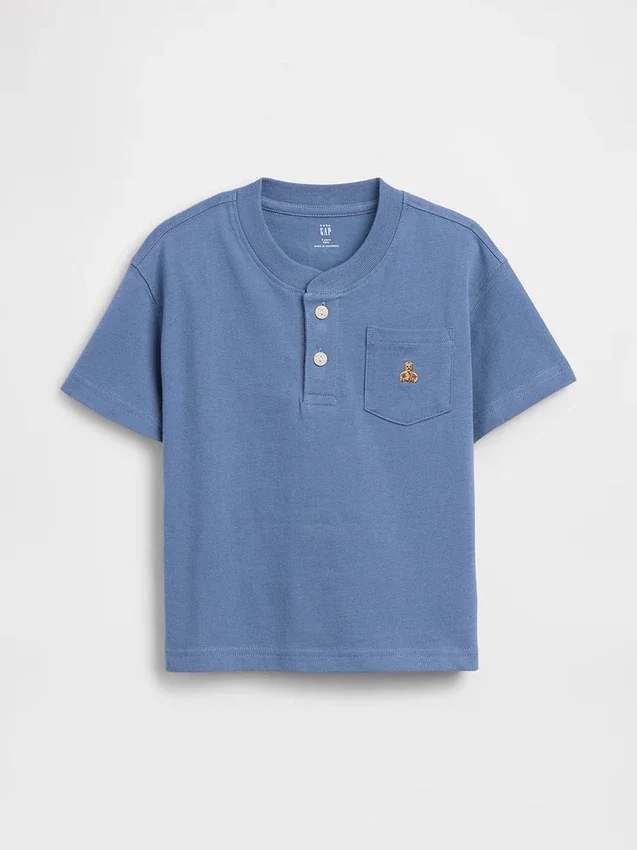 Bebek & Yürümeye Başlayan Çocuk Cepli Henley Tişört