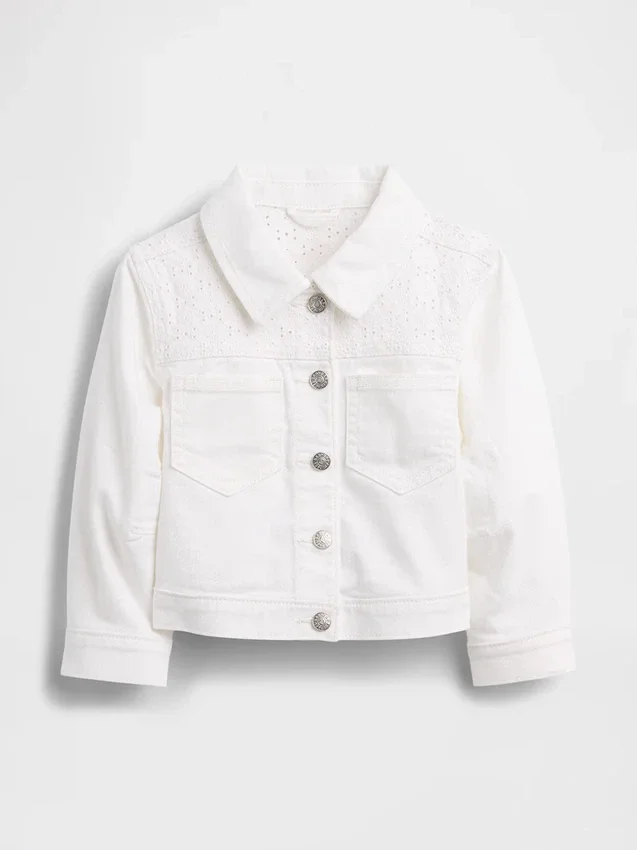 Bebek & Yürümeye Başlayan Çocuk Delikli Denim Ceket