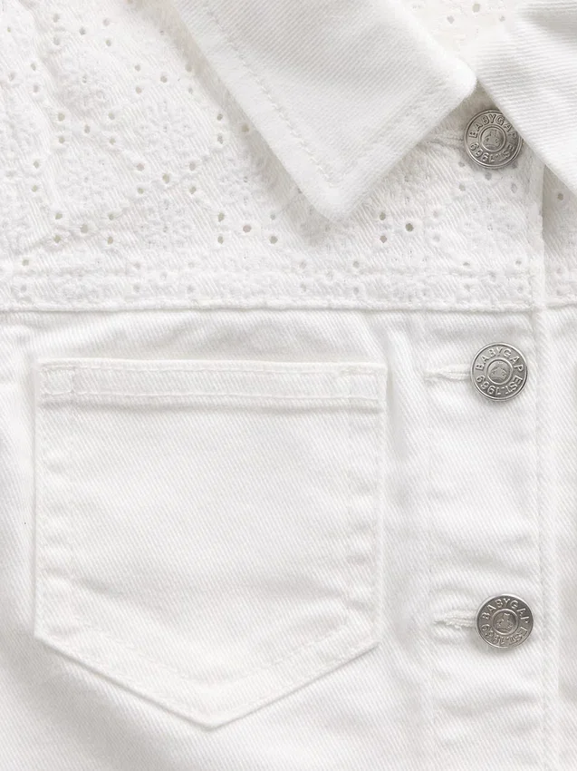 Bebek & Yürümeye Başlayan Çocuk Delikli Denim Ceket