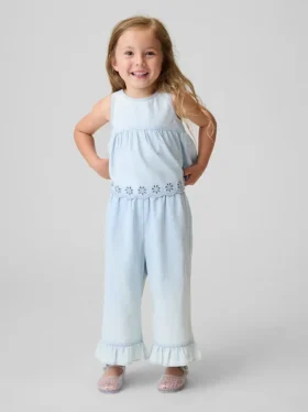 Bebek & Yürümeye Başlayan Çocuk Delikli Denim Kombin Seti