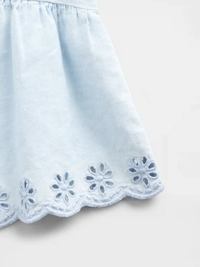 Bebek & Yürümeye Başlayan Çocuk Delikli Denim Kombin Seti