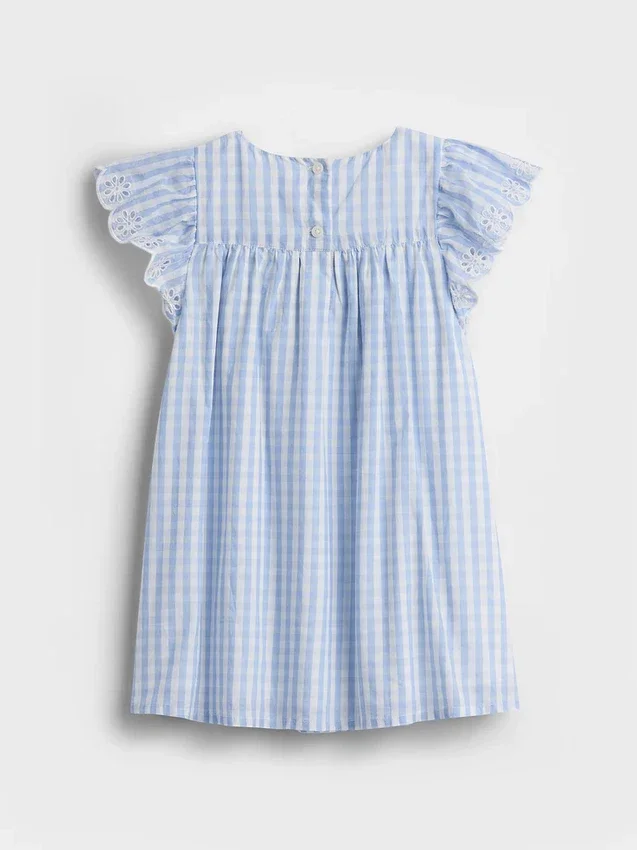 Bebek & Yürümeye Başlayan Çocuk Delikli Gingham Elbise