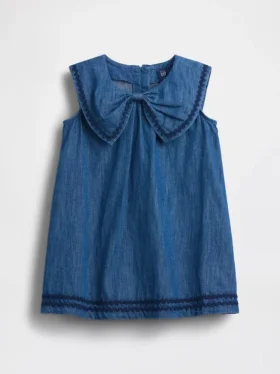 Bebek & Yürümeye Başlayan Çocuk Denim Denizci Elbisesi