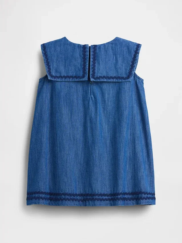 Bebek & Yürümeye Başlayan Çocuk Denim Denizci Elbisesi
