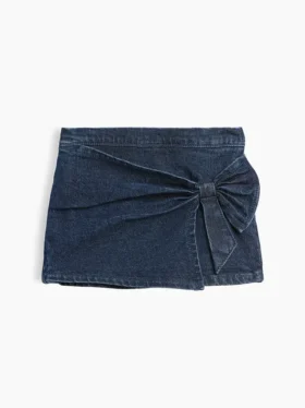 Bebek & Yürümeye Başlayan Çocuk Denim Fiyonklu Etek-Şort