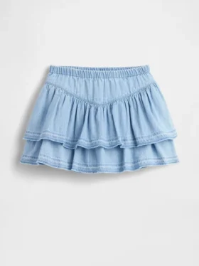 Bebek & Yürümeye Başlayan Çocuk Denim Fırfırlı Etek-Şort