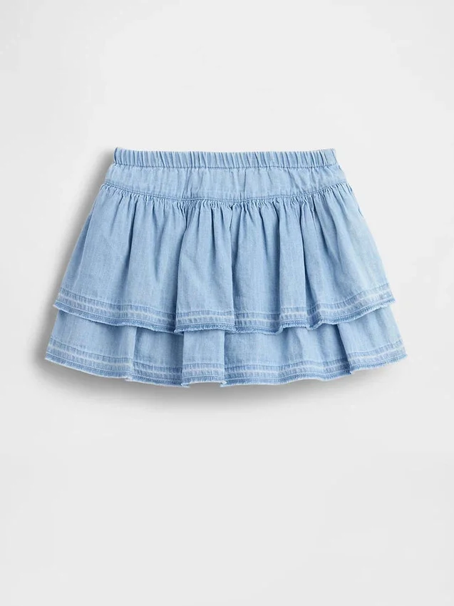 Bebek & Yürümeye Başlayan Çocuk Denim Fırfırlı Etek-Şort