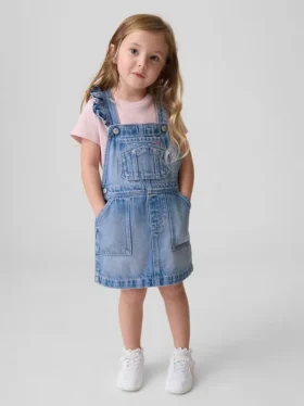Bebek & Yürümeye Başlayan Çocuk Denim Fırfırlı Etekli Tulum