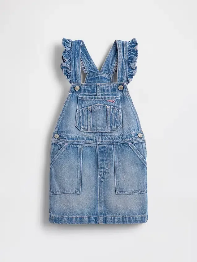 Bebek & Yürümeye Başlayan Çocuk Denim Fırfırlı Etekli Tulum