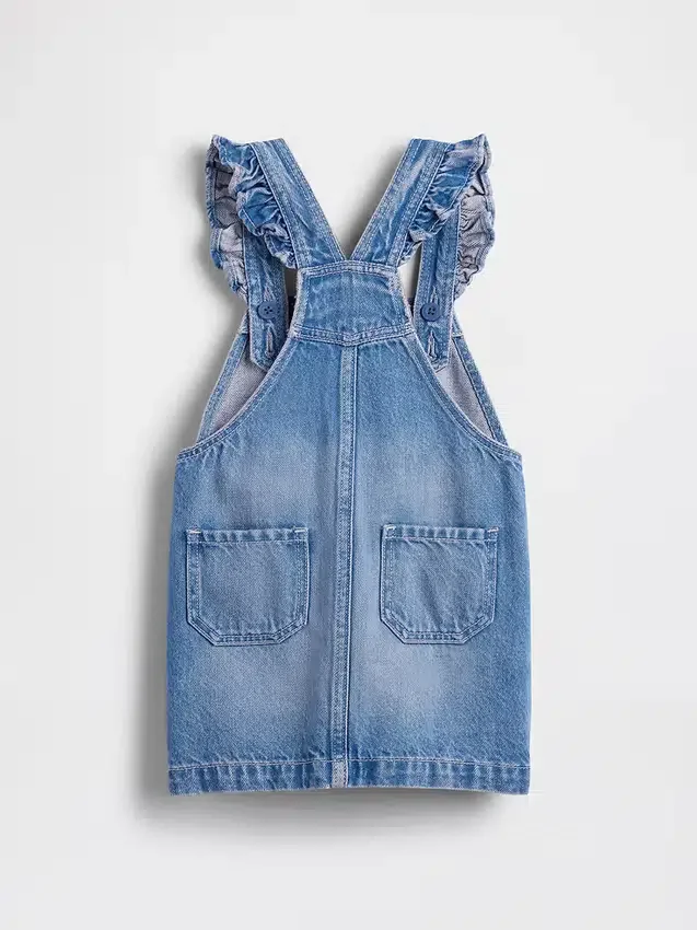 Bebek & Yürümeye Başlayan Çocuk Denim Fırfırlı Etekli Tulum