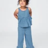 Bebek & Yürümeye Başlayan Çocuk Denim Fırfırlı Kıyafet Seti