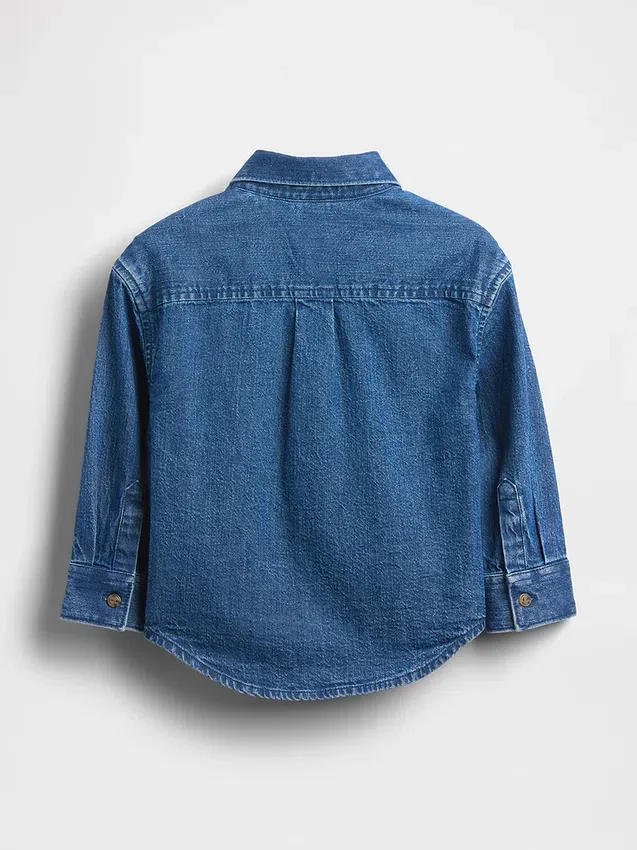 Bebek & Yürümeye Başlayan Çocuk Denim Geniş Gömlek