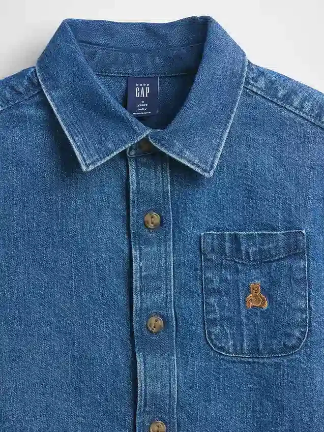 Bebek & Yürümeye Başlayan Çocuk Denim Geniş Gömlek