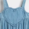 Bebek & Yürümeye Başlayan Çocuk Denim Kalpli Tank Elbise