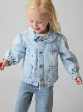 Bebek & Yürümeye Başlayan Çocuk Denim Nakışlı İş Ceketi