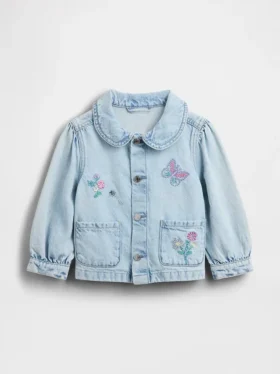 Bebek & Yürümeye Başlayan Çocuk Denim Nakışlı İş Ceketi