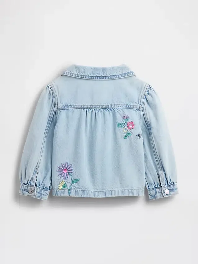 Bebek & Yürümeye Başlayan Çocuk Denim Nakışlı İş Ceketi