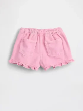 Bebek & Yürümeye Başlayan Çocuk Denim Stride Çekip Giyilebilir Fırfırlı Şortlar