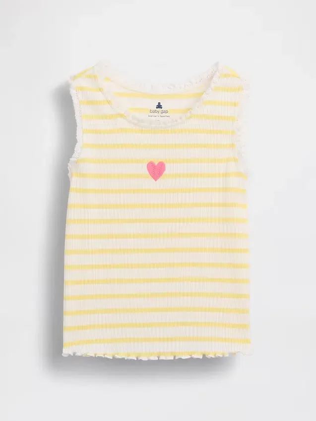 Bebek & Yürümeye Başlayan Çocuk İçin Çizgili Ribana Tank Top
