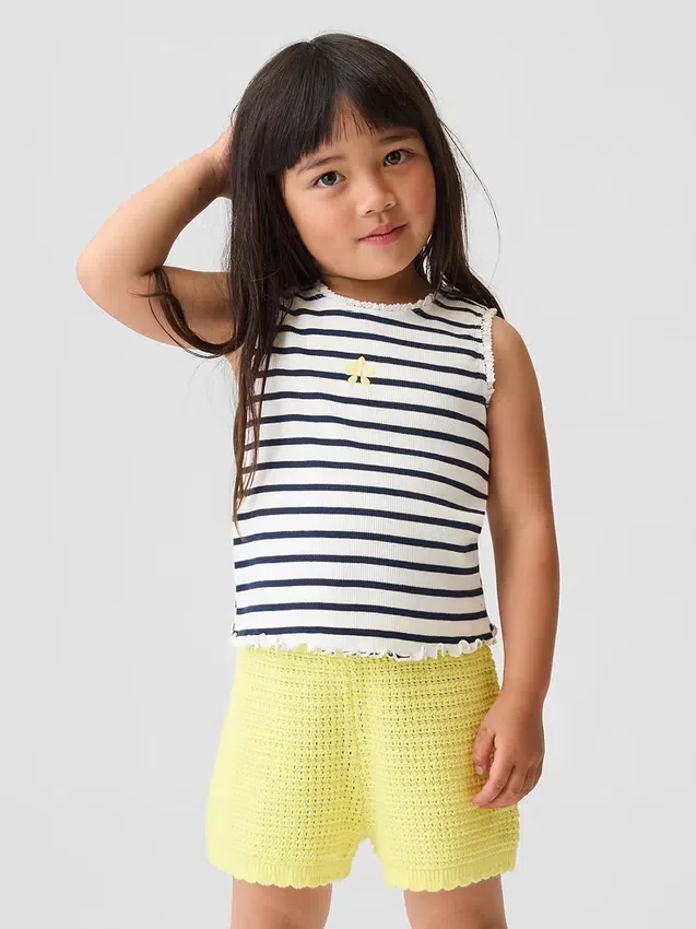 Bebek & Yürümeye Başlayan Çocuk İçin Çizgili Ribana Tank Top