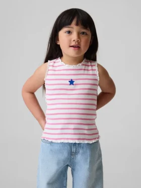 Bebek & Yürümeye Başlayan Çocuk İçin Çizgili Ribana Tank Top