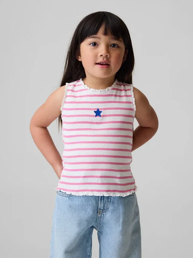 Bebek & Yürümeye Başlayan Çocuk İçin Çizgili Ribana Tank Top