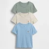 Bebek & Yürümeye Başlayan Çocuk İçin Mix & Match Cepli Tişört (3'lü Paket)