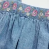Bebek & Yürümeye Başlayan Çocuk İçin Nakışlı Denim Elbise