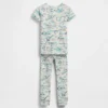 Bebek & Yürümeye Başlayan Çocuk İçin Organik Fırçalanmış Pamuklu Dino Pijama Seti