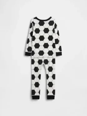 Bebek & Yürümeye Başlayan Çocuk İçin Organik Fırçalanmış Pamuklu Futbol Pijama Seti