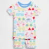 Bebek & Yürümeye Başlayan Çocuk İçin Organik Fırçalanmış Pamuklu Güneş Gözlüğü Desenli Pijama Şort Seti