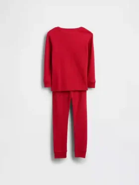 Bebek & Yürümeye Başlayan Çocuk İçin Organik Fırçalanmış Pamuklu Henley Pijama Takımı