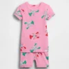 Bebek & Yürümeye Başlayan Çocuk İçin Organik Fırçalanmış Pamuklu Istakoz Desenli Pijama Şort Seti