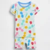 Bebek & Yürümeye Başlayan Çocuk İçin Organik Fırçalanmış Pamuklu Kiraz Desenli Pijama Şort Seti