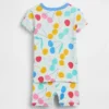 Bebek & Yürümeye Başlayan Çocuk İçin Organik Fırçalanmış Pamuklu Kiraz Desenli Pijama Şort Seti