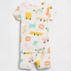 Bebek & Yürümeye Başlayan Çocuk İçin Organik Fırçalanmış Pamuklu Pasta Pijama Şort Seti