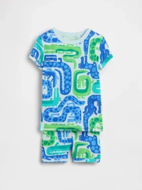Bebek & Yürümeye Başlayan Çocuk İçin Organik Fırçalanmış Pamuklu Pijama Şort Seti