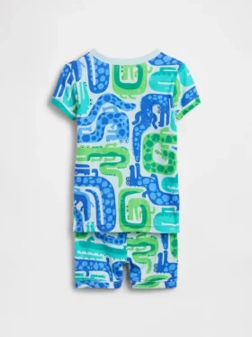 Bebek & Yürümeye Başlayan Çocuk İçin Organik Fırçalanmış Pamuklu Pijama Şort Seti