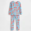 Bebek & Yürümeye Başlayan Çocuk İçin Organik Fırçalanmış Pamuklu Pijama Seti