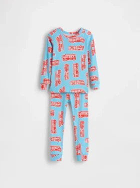 Bebek & Yürümeye Başlayan Çocuk İçin Organik Fırçalanmış Pamuklu Pijama Seti